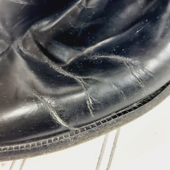 MARC BY MARC JACOBS BLACK GLOSSY LEATHER WOMEN RIDING BOOTS F970 - Picture 14 of 15